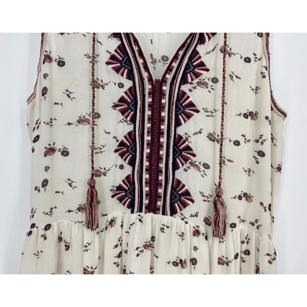 Ulla Johnson Embroidered Chiffon Silk Leena Floral Print Midi Dress - Picture 5 of 13